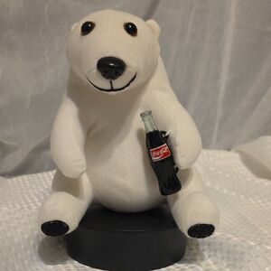 VTG - Coca-Cola White Polar Bear with Black Nose and Coke Bottle 1993